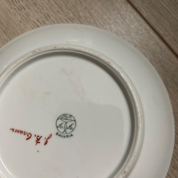 Vintage Bavaria Trinket Tray with Gold-Toned Handle Signed Very Good Condition. - Picture 2 of 6